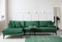 Atelier Del Sofa Sofá Esquinero Papira Corner CHL+3R Verde 283 x 180 x 90 cm